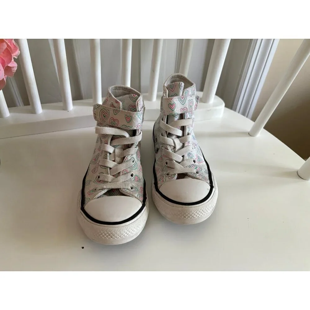 Converse High Tops Hearts Hook & Loop Strap